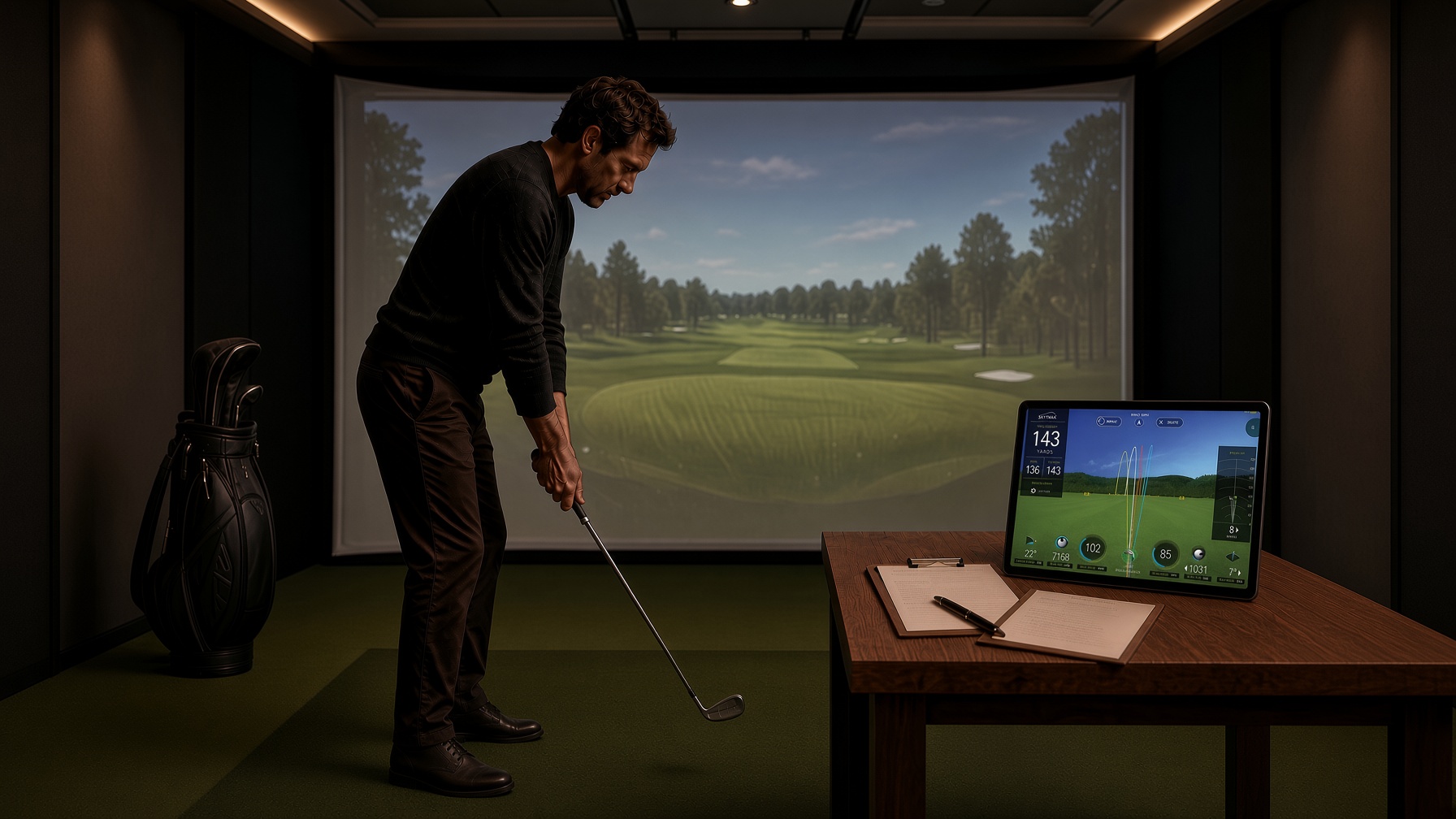 Clubfitting met launchmonitor en indoor golfscherm